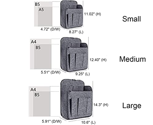 Yoillione Felt Backpack Organizer Insert for Women and Men, Large Travel Rucksack Insert with High Capacity, Lightweight Bag Organizer with Zipper Pockets - color: Gray, size: Medium