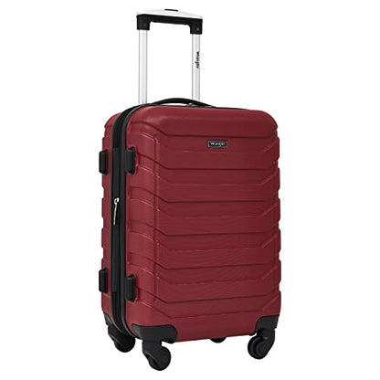 Wrangler 4 Piece Miami Luggage and Packing Cubes Set, Red - color: Red, size: 4 Piece Set