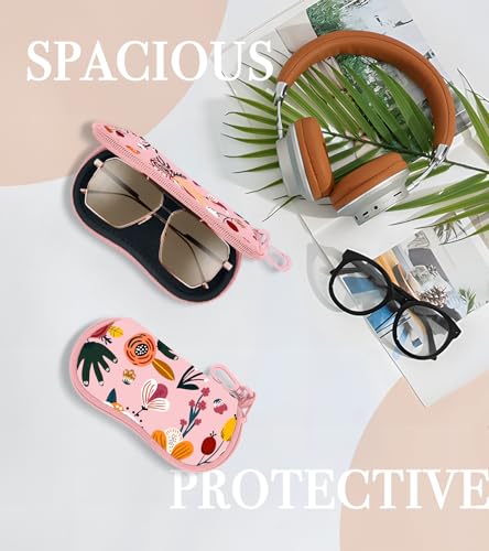 Sunglasses Case Soft Glasses Cases for Women Pouch Eyeglass Bag Eye Glass Kids Girls Sun Glasses Cute Kawaii - color: Pink Flower
