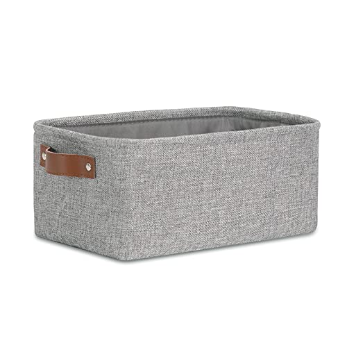 DULLEMELO Small Collapsible Fabric Basket for Organizing, Shelves, Closets, Laundry, Nursery, Decorative Gift Basket (Gray) - color: Gray, size: Small-11.8"x7.9"x5.1"