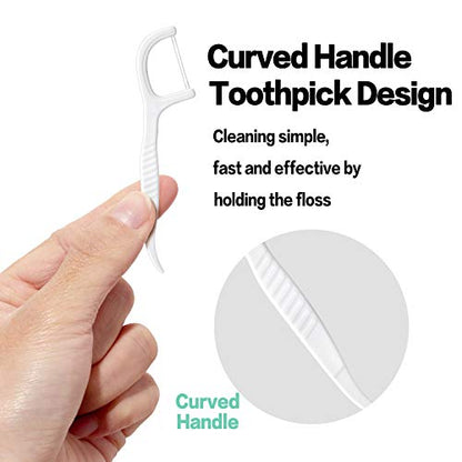 FAMILIFE Dental Floss Picks, Double Line Flossers 200 Count, Unwaxed Flossing Thinner and Tougher Unflavored Threader Flosser with 4 Travel Cases - color: Double Line 200 Pcs