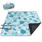 PY SUPER MODE Extra Large Waterproof Picnic Blankets 83x79 Inches - 5 Layer Outdoor Picnic Mat for Beach Camping Park Lawn, Windproof Anchor System with Stakes, Foldable Blue&Green - color: Blue&green