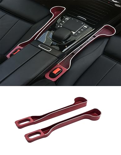 Car Seat Gap Filler Organizer- Upgrade Car Side Seat Gap Filler with Cup Holder and Phone Holder- Car Seat Gap Organizer for Prevent Falling-Seat Gap Storage 2 Pack (2, red) - color: red