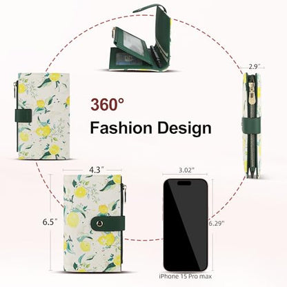 yiijay Womens Wallet RFID Blocking Vegan Leather Trifold Clutch Credit Card Holder Ladies Travel Wallet Purse with Pen Holder - color: 2Lemon