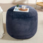 WSOFRLAC Boho Ottoman Living Room Furniture 26"x18" Round Ottomans Pouf Couch Foot Rest Navy Pouf Ottoman Foot Rest with Foam Chunk Filling Pouffe Ottomans Stuffed Foot Rests Poufs for Couch - color: Navy, size: 26"D x 26"W x 18"H