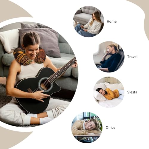 African Map Ethnic Pattern Travel Pillow Neck Rest Soft Comfortable Memory Foam Travel Neck Pillow U-Shaped Sleeping Rest Cushion Travel Accessories for Airplane Car and Office