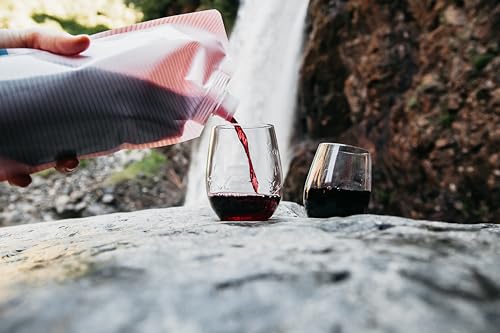 Vapur Collapsible Portable Wine Carrier with Pour Spout, Enjoy Your Beverage On The Go, Perfect for Tailgates, Cruises, Concerts and Camping, 25 Ounce, Rose