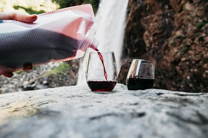 Vapur Collapsible Portable Wine Carrier with Pour Spout, Enjoy Your Beverage On The Go, Perfect for Tailgates, Cruises, Concerts and Camping, 25 Ounce, Rose