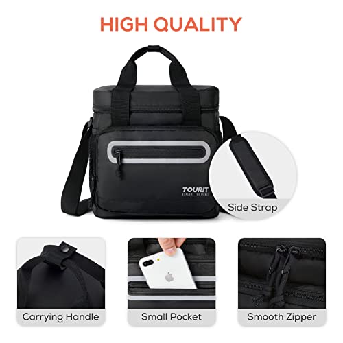 TOURIT Large Lunch Bag 14L Insulated Lunch Box Lunch Cooler for Men Women Work, Black - color: Black