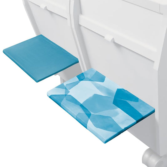 Go-Be Sleeves Airplane Tray Covers for Adults 2-Pack Classics Airplane Tray Covers - Teal Watercolor/Teal Solid - color: Teal Watercolor/Teal Solid