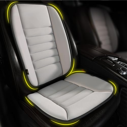 kingphenix Car Seat Cushion with Back Support Pillow: Enhanced Comfort Memory Foam Design for Pain Relief, Ideal for Drivers and Office Use - Ergonomic Lumbar Comfort for Long Sitting - Gray - color: Gray, size: Front