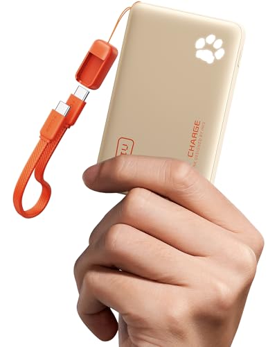 INIU 45W Fast Charging Portable Charger, 40% Smaller 10000mAh with Detachable Cable, Flight-Safe Travel Power Bank, USB C External Phone Battery Pack for Women, Girls, Daily Commute, Gift, Beige - color: Beige