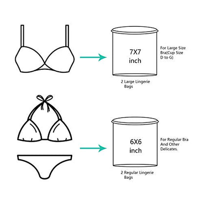 BAGAIL Laundry Bags Mesh Wash Bag for Intimates Lingerie and Delicates,7Pcs(1XL,2L,2M,2 Bra Bags) (Pack of 2) - color: Pearl White-Fine Mesh, size: 1XL,2L,2M,2 Bra Bags (Pack of 2)