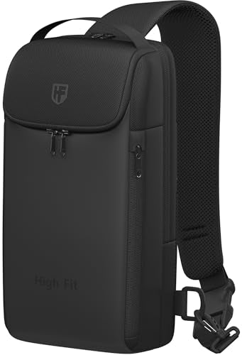 Sling Bag Crossbody Backpack Compact EDC Daypack for Men Minimalist Chest Shoulder bag 11 inch iPad Pro M4/ iPad Air M2 - color: Black, size: XS for 11-inch iPad Pro/1