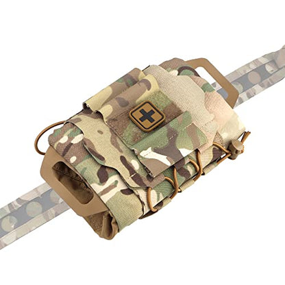 SABADO Rapid/Quick Deploy First Aid Kit Pack Tactical IFAK Pouch Two-Piece System Med Roll Carrier Hypalon Handle Outdoor Sport Hunting Bag - color: CP-87