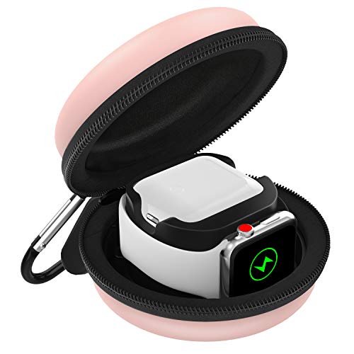 MoKo Storage Box Compatible with Apple Watch Series 11/10/9/8/7/6/5/4/3/2/1/SE3/SE2/SE, Portable Protective Travel Bag Fit iWatch 38mm 40mm 41mm 42mm 44mm 45mm 46mm Airpods Pro/3/2/1, Rose Gold - color: Rose Gold