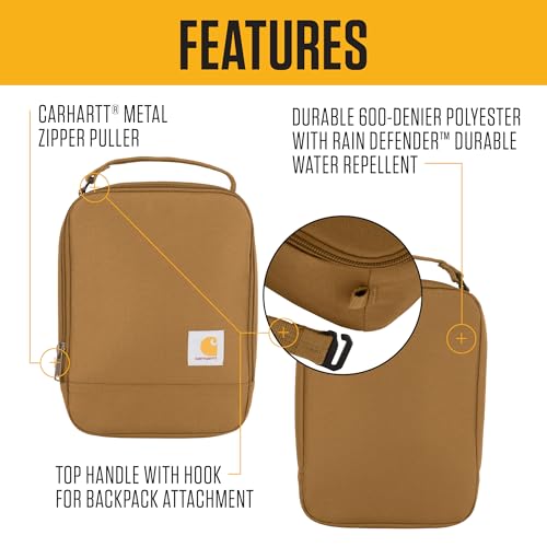 Carhartt Insulated Lunch Cooler For Men and Women, Fully Insulated Lunch Pale for Everyday Use, Marmalade - color: Marmalade