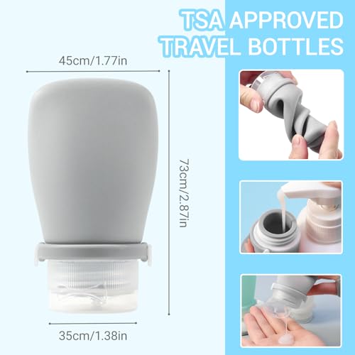 Starfa 4 Pack Silicone Travel Bottles (1oz),Leakproof Mini Lotion Bottles & Dressing Containers with Lids,Reusable Toiletry Squeeze Tubes for Shampoo,Conditioner,and Condiments - color: Black,Grey, White, Clear