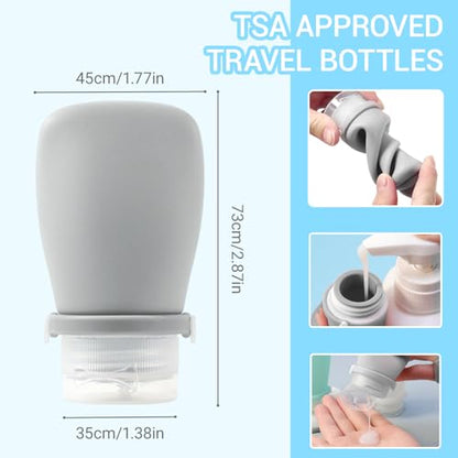 Starfa 4 Pack Silicone Travel Bottles (1oz),Leakproof Mini Lotion Bottles & Dressing Containers with Lids,Reusable Toiletry Squeeze Tubes for Shampoo,Conditioner,and Condiments - color: Black,Grey, White, Clear