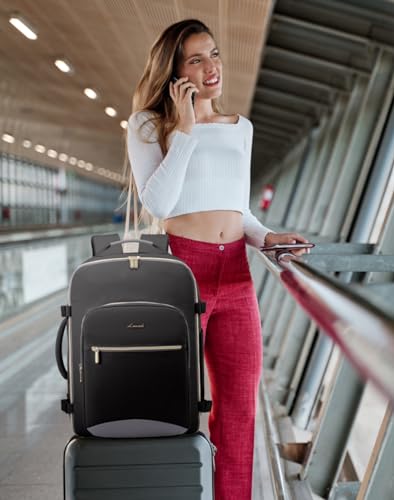 LOVEVOOK 50L Travel Backpack for Women Men,Waterproof Airline Approved Carry On Luggage Travel Essentials,TSA Carry On Backpack Personal Item Travel Bag Suitcase Weekender Traveling with Packing Cubes - color: Black-grey-backpack