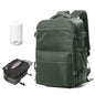 BOXSAM Large Vacuum Travel Backpack with Pump for Women, Personal Item Carry on Backpacks Flight Approved 18x14x8 inches for Men,Laptop Waterproof Work Compression bags Casual Daypack,BrownGreen - color: Browngreen