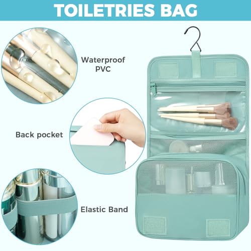 BAGAIL 4 Set/6 Set/8 Set Compression Packing Cubes Travel Accessories Expandable Packing Organizers(HalfMesh,8-DustyBlue) - color: 8-Dusty Blue, style: Half Mesh