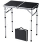 FUNYKICH 2ft Small Folding Camping Table(L22.8'' xW15.7''), 3 Height Adjustable Portable Picnic Table, Lightweight Aluminum Outdoor Tables with Carry Handle for Camping, Picnic, Silver - size: 22.8''x 15.7''x26.4''(Silver)