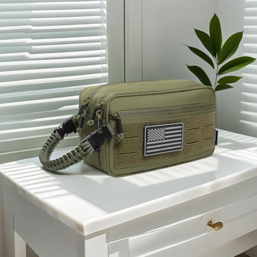 Tactical Toiletry Bag for Men Dry Wet Separate Dopp Kit Travel Hygiene Bag EDC Utility Tool Molle Pouch Mens Shaving Kit Travel shower Bags (OD Green) - color: OD Green