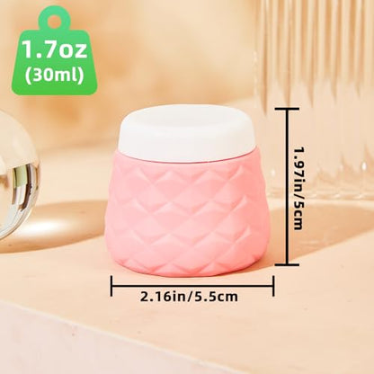 Silevoler Travel Size Containers for Toiletries, TSA Approved Travel Size Toiletries Silicone Cosmetic Cream Jars, Leak-Proof Refillable Containers W/Clear Bag (VIBRANT, 1.7OZ) - color: VIBRANT, size: 1.7OZ