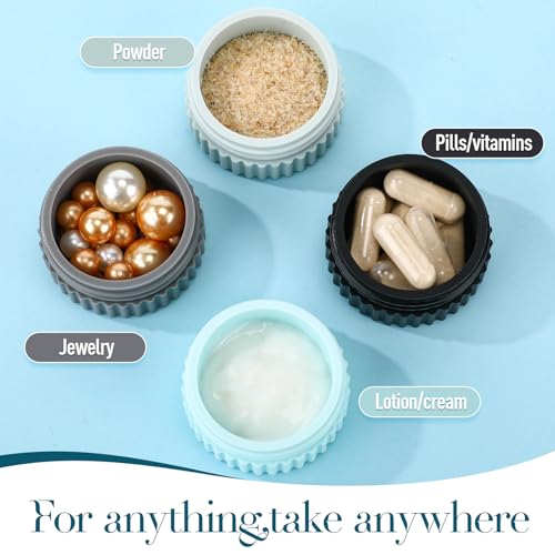 Maxcheck 4 Pcs Travel Containers for Toiletries 0.68 Oz/20 ml Small Silicone Cream Jar with Lid Mini Leakproof Lotion Jar Refillable Travel Cosmetic Container for Face Body Skin Cream (Black and Gray) - color: Black and Gray