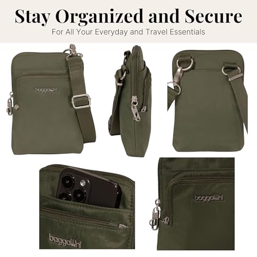 Baggallini Women's Securtex Anti-theft Activity Crossbody Bag - color: Thyme