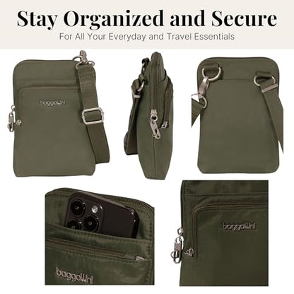Baggallini Women's Securtex Anti-theft Activity Crossbody Bag - color: Thyme