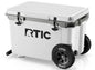 RTIC 52 Quart Ultra-Light Wheeled Hard Cooler Insulated Portable Ice Chest Box for Beach, Drink, Beverage, Camping, Picnic, Fishing, Boat, Barbecue, 30% Lighter Than Rotomolded Coolers - color: White & Grey