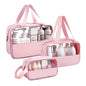 Clear Makeup Bag, 3 Pcs of Cosmetic Bags Set, Transparent PVC Travel Makeup Pouch, Waterproof Cute Toiletry Bag for Women (Pink) - color: Z-Pink-3pcs, style: 3pcs