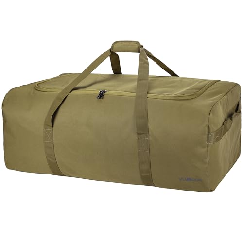 Large Duffle Bag for Travel, 100L Travel Duffel Bags for Men, 900D Polyester Water & Tear Resistant Extra Large Travel Bag Heavy Duty Moving Bags for Sport Camping Gear Holiday Decor Storage - color: Khaki