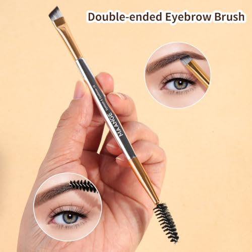 MAANGE 13 PCS Makeup Brushes Travel Make Up Brushes Premium Synthetic Powder Concealers Brushes Professional Makeup Brush Set with Case (Gold Silver) - color: Gold Silver