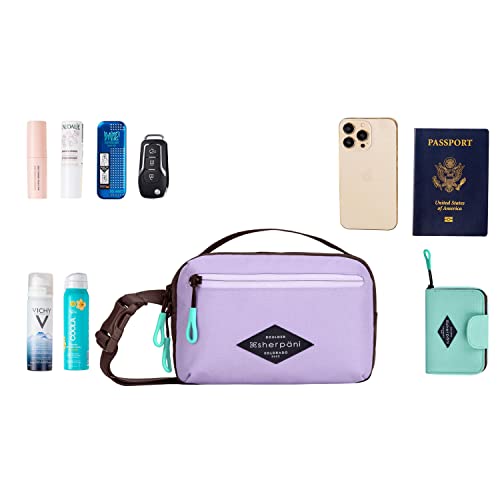 Sherpani Hyk, Small Sling Bag, 1L Belt Bag, Lightweight Travel Fanny Pack, Sling Crossbody Purse with RFID Blocking - color: Lavender