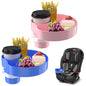 [2 Packs] Kids Car Seat Tray, Travel Tray with Cup Holder for Toddler, Kids Car Seat Food Snack Organizer for Road Trip, Stroller snack tray travel must haves - Blue+Pink - color: Blue+Pink