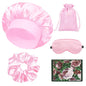 Satin Hair Bonnet Set for Sleeping, Hair Wrap Sleep Bonnets for Women Sleeping, Soft Bonnet for Long Hair, 4 PCS - color: Pink2