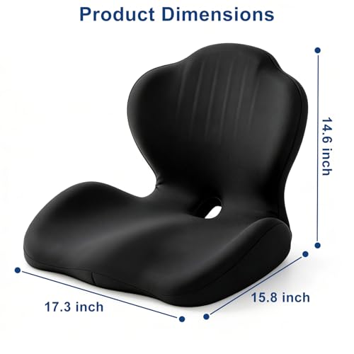 Car Seat Cushion with Lumbar Support Pillow, Memory Foam Office Chair Cushion for Back Pain Sciatica Pain Relief, Ergonomic L-Shaped Seat Cushion for Car Truck Driving Office Chair Home