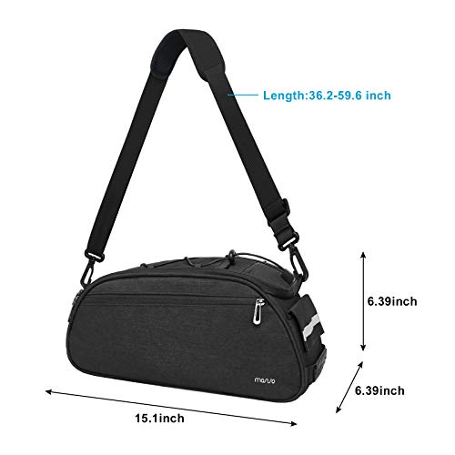 MOSISO Bike Rack Bag, Waterproof Bicycle Trunk Pannier Rear Seat Pouch Cycling Bike Carrier Backseat Storage Luggage Saddle Shoulder Bag - color: Black
