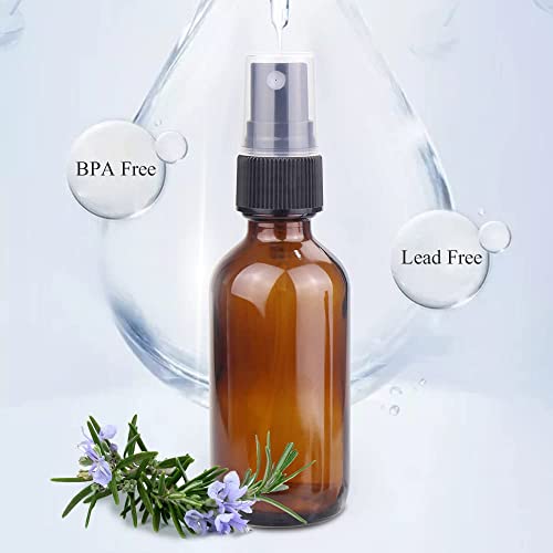 Wedama Spray Bottle, 2 oz Fine Mist Glass Spray Bottle, Little Refillable Liquid Containers for Watering Flowers Cleaning (24 Pack, Amber) - color: Amber, size: 2 Ounce (Pack of 24)