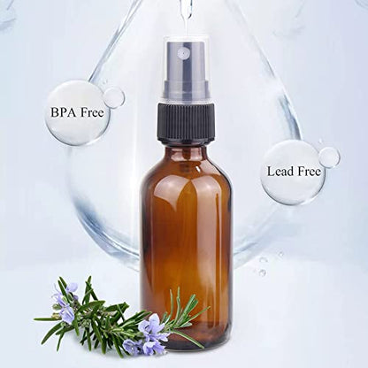 Wedama Spray Bottle, 2 oz Fine Mist Glass Spray Bottle, Little Refillable Liquid Containers for Watering Flowers Cleaning (24 Pack, Amber) - color: Amber, size: 2 Ounce (Pack of 24)