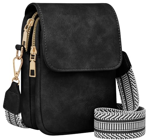 Fashion Small Crossbody Bags for Women Trendy Designer Cell Phone Purses Wallets with Card Holder Anti Theft Travel - color: Black