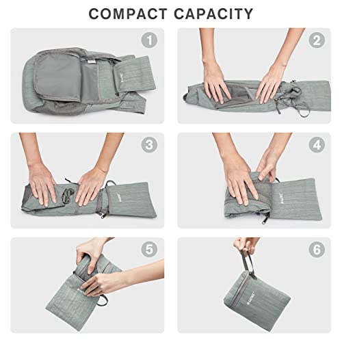 G4Free 10L/15L Hiking Backpack Lightweight Packable Hiking Daypack Small Travel Outdoor Foldable Shoulder Bag - color: Grey, size: 20L