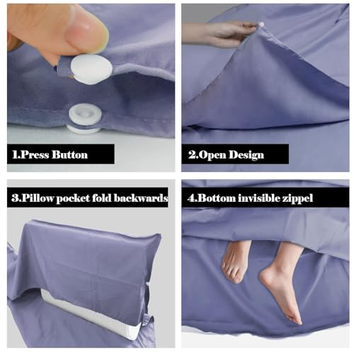 Sleeping Bag Liner,Travel Sheet & Adult Sleep Sack, Camping Sheets Travel Sleep Sack for Backpacking,Hotels & Hostels -Lightweight Single &Double Travel Sheet Camping Sheets - color: Double Lavender