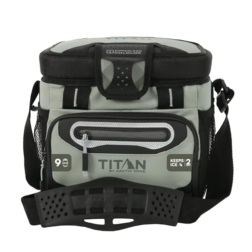Titan by Arctic Zone Deep Freeze Cooler - Zipperless Hardbody Cooler - Deep Freeze Insulation, HardBody Liner, and SmartShelf - color: Seagrass, size: 9 Can