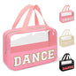 Dance Bag for Girls Chenille Letter Clear Makeup DANCE Stuff Shoe Bag,Toddler Dance Recital Gifts Ballet Cosmetic Zipper with Handle,Dance Competition Accessories Toiletry Storage Women(DANCE-Pink) - color: DANCE-Pink