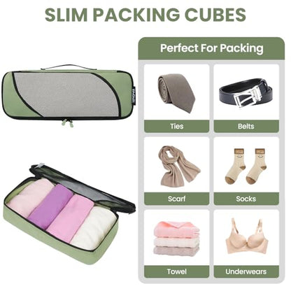 BAGAIL 6 Set Packing Cubes,Travel Luggage Packing Organizers - color: The Matcha Green, style: 6 Set