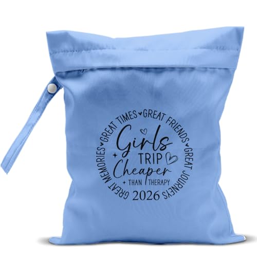 Girls Trip Gifts Wet Dry Bag, Beach Bag Wet Bag Favors, for Swimsuit Toiletry Travel Essentials For Women Aloha Bags, Beach Travel Gym Laundry bags for Dirty Diaper Swimsuit Gifts (Blue) - color: Girls Trip - Blue